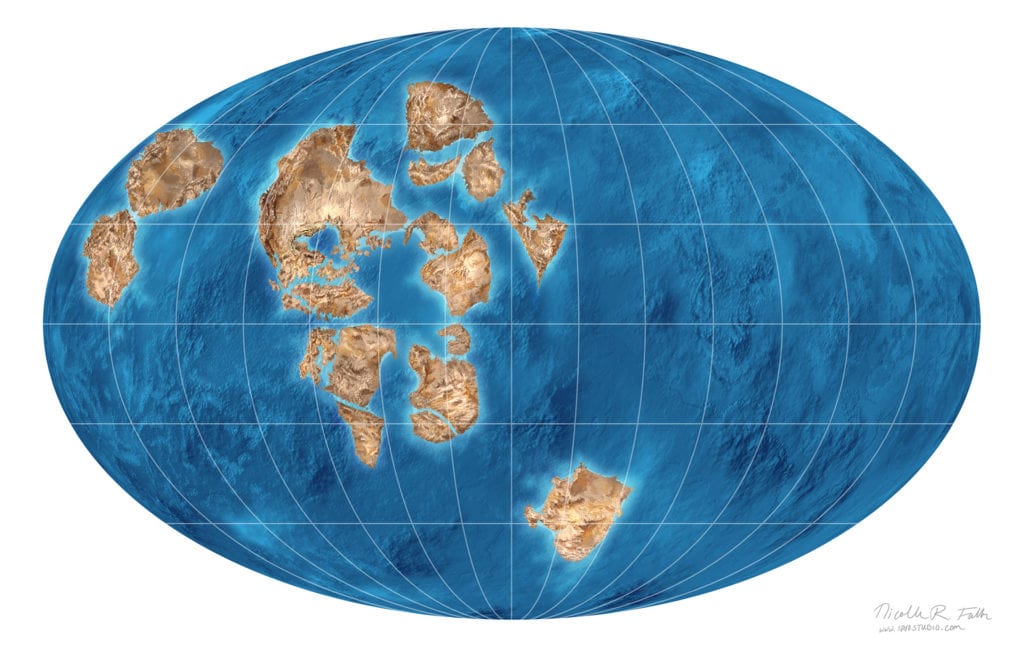 Rodinia Supercontinent, 1 billion years ago, before plants populated the landscape, the continents we know today were arranged in a supercontinent called Rodinia.