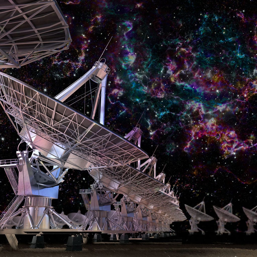 The NSF Very Large Array telescope array, 3d illustration by Nicolle R. Fuller, SayoStudio