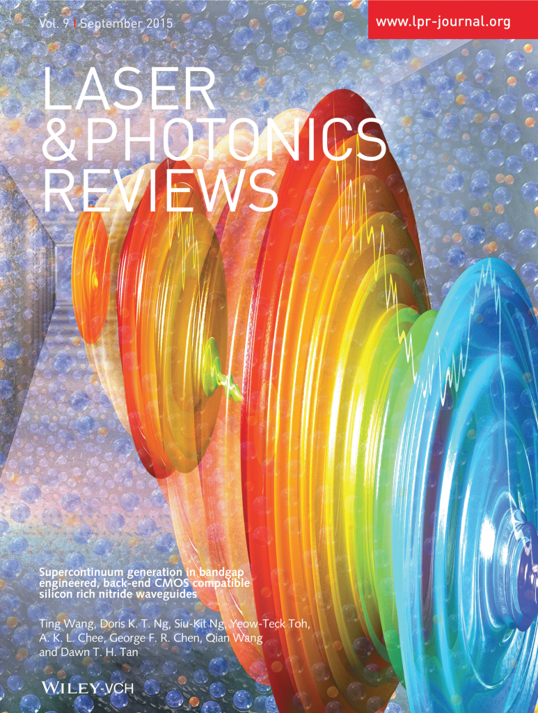 Laser & Photonics Reviews science journal cover art, waveform illustration by Nicolle Fuller, SayoStudio